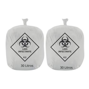 Imagem de Kit 200 Unidade Saco de Lixo Hospitalar Infectante Rava 30L