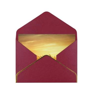 Imagem de SKKNT Cartões comemorativos com estampa de campo de trigo para todas as ocasiões, convites de festa de aniversário de casamento, 12,7 x 15,2 cm