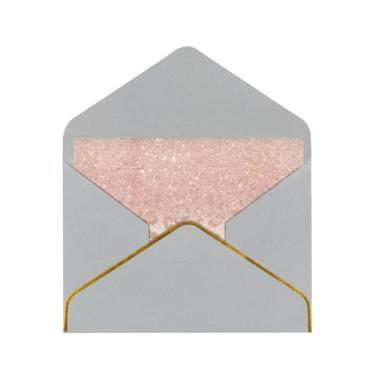 Imagem de SKKNT Cartões comemorativos com glitter ouro rosa para todas as ocasiões, convites de festa de aniversário de casamento, 12,7 x 15,2 cm