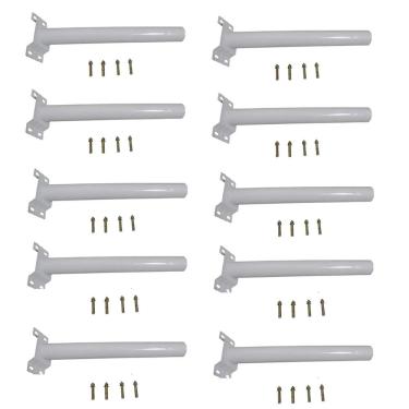 Imagem de Suporte Luminaria Solar Barra Poste Kit 10 Und Aço Rua