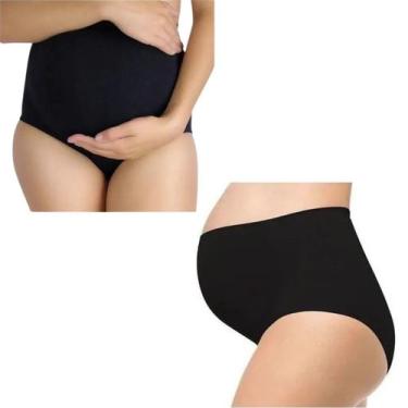 Imagem de Kit 2 Calcinhas Gestante Sem Costura Loba Lupo, Preto, G