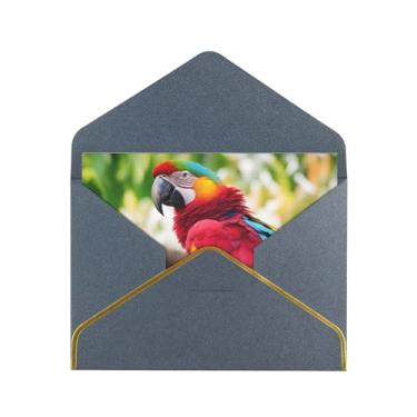 Imagem de SKKNT Fantastic Parrot Feather 1 Cartões de felicitações para todas as ocasiões, convites de festa de aniversário de casamento, 12,7 x 15,2 cm