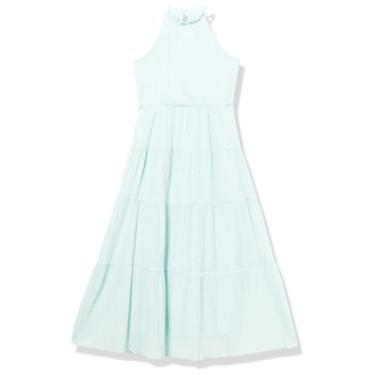 Imagem de Speechless Vestido maxi de chiffon plissado sem mangas para meninas, Hortelã, 8