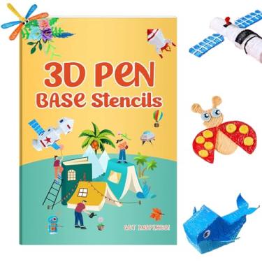 Imagem de Moldes de papel para impressora 3D, estênceis de papel para caneta de impressão 3D, modelo de grafite reutilizável, estênceis de papel para caneta 3D, 42 folhas 65 padrões com placa transparente de