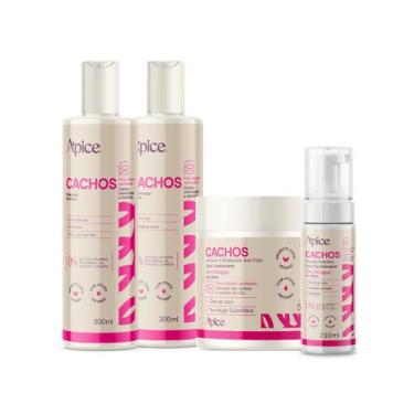 Imagem de Kit Shamp, Cond, Ativador e Mousse Cachos Nova Fragrância - Apice