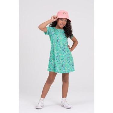 Imagem de Vestido Infantil Sublimado Arco-íris Aqua-Feminino