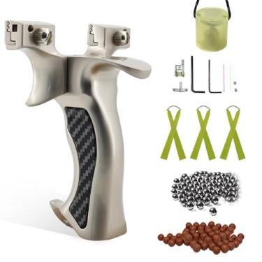 Imagem de Luoyer Zwille estilingue Profissional Caça para Adultos ‎estilingue de alumínio Gêmeos com bolas de aço Acessórios Slingshot para esportes ao ar livre Catapulta