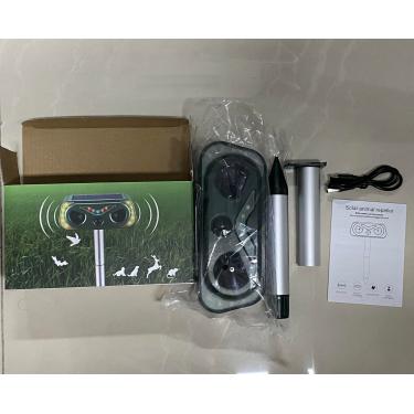 Imagem de Repelente solar ultrassônico de animais ao ar livre, repelente de gatos ao ar livre com detecção de movimento, coelho para quintal, jardim, fazenda, coelho, esquilo, veado, guaxinim, gambá, repelente