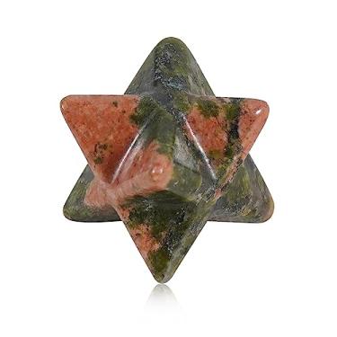 Imagem de Decoração de cristal 13 x 13 mm estrela rodonita estrela hexagonal quartzo natural pequeno bolso pedra decoração de mesa 1 peça bronze B