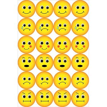 Imagem de Hygloss Products Adesivos Emoticon Emoji – 480 adesivos – 2,5 cm, 20 folhas