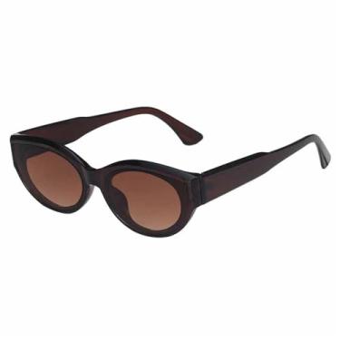 Imagem de Óculos de Sol Olho de Gato Feminino Punk com Lentes Transparentes e Proteção UV400 para Esportes ao Ar Livre, Corrida e Ciclismo, Marrom