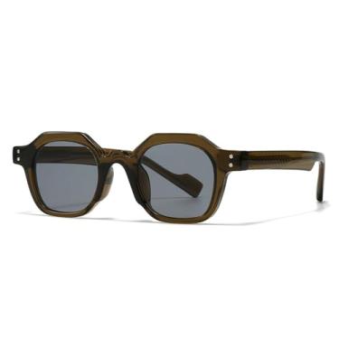 Imagem de Óculos de Sol UV400 - Armação Pequena Estampa Leopardo Degradê Estilo Punk com Rebites para Homens e Mulheres, Esportivos, para Corrida, Ciclismo e Atividades ao Ar Livre, C5 Verde e Preto