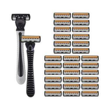 Imagem de Aparelho De Barbear Reutilizável Masculino Com Lâmina Importada De Trê