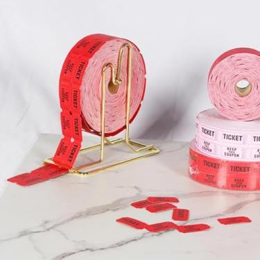 Imagem de 100 pares de bilhetes de sorteio duplo, com tocos de ingressos destacáveis, adequados para eventos, carnavais, ingressos de admissão e prêmios. (vermelho)