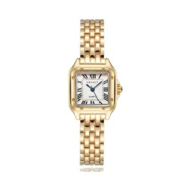Imagem de Luxo strass relógios femininos moda quadrado quartzo relógio de pulso 
