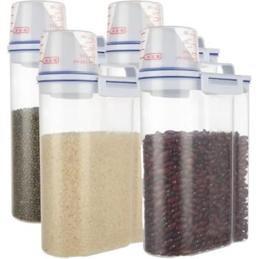 Imagem de Kit Potes Herméticos Para Alimentos Mantimento Arroz Pet Ração Copo Medidor Bico Dosador Tampa 2,5 L(4)