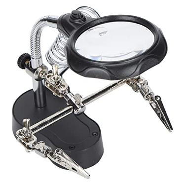 Imagem de Generic Lupa Com Suporte Lâmpada Led 2 Lentes para Estação de Solda Relógio Reparação Jóias Artesanato para Circuito de Solda Luz de Trabalho 3.9in