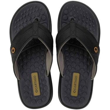 Imagem de Chinelo Cartago Veneto III - Masculino, Preto, Cinza, 40
