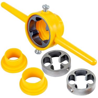 Imagem de 6 peças de ferramentas para máquina de rosca de PVC, kit de rosqueador de tubulação manual de 1/2 polegada, 3/4 de 1 polegada, rosqueador de tubos, encanamento, kit de ferramentas manuais