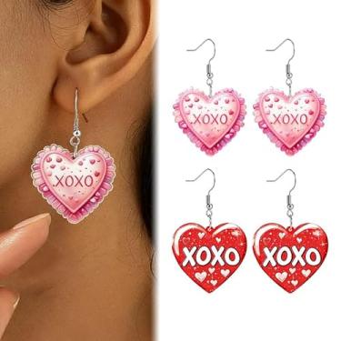 Imagem de Brinco de acrílico com pingente, joia moderna, presente de amor para esposa e mulher, romântico, one size, Acrílico, Sem pedra preciosa