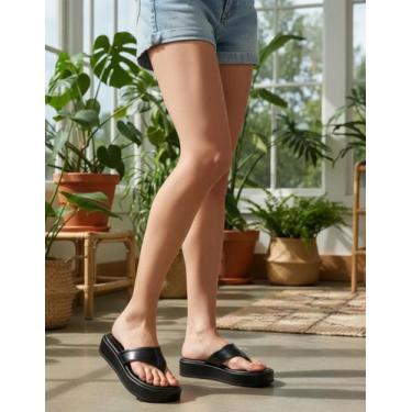 Imagem de Sandália Papete Feminina Flatform Confortável Casual Leve Moderna para