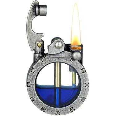 Imagem de Isqueiro De Querosene Transparente, Recarga Líquida, Isqueiro à Prova De Vento Vintage, Isqueiro Antigo De Querosene Steampunk, Silver