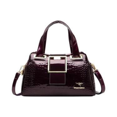 Imagem de Bolsa Tote De Designer Com Padrão De Crocodilo De Grande Capacidade, B