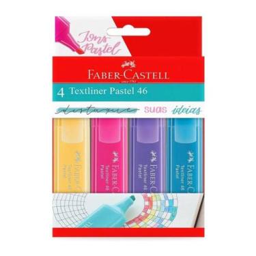 Imagem de Marca Texto Pastel Textliner 46 com 4 Cores Faber Castell - FABER CAST