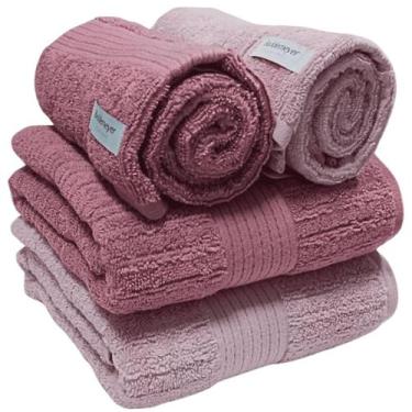 Imagem de Kit 4 Toalhas Buddemeyer Fio Penteado Canelado Rosa Blush e Rosa  2 ba