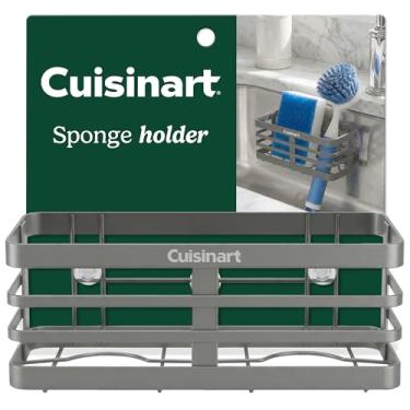Imagem de Suporte de esponja Cuisinart para pia de cozinha — Suporte de pia de metal com ventosas triplas, organizador de pia de cozinha, organização e armazenamento de esponjas, escovas, sabão e acessórios de