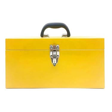 Imagem de Caixa organizadora de ferramentas grande de 40,6 cm, caixa de ferramentas de metal portátil com trava, caixa de equipamentos de pesca, caixa organizadora de metal para armazenamento de ferramentas de