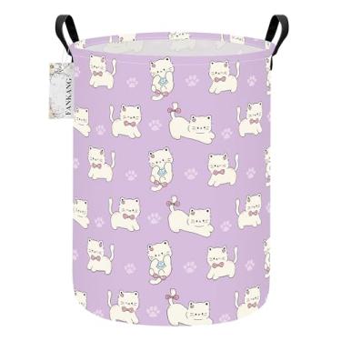 Imagem de FANKANG Cesta de armazenamento, cesto de roupa suja de lona dobrável com revestimento PE impermeável cestas grandes de armazenamento para crianças, meninos e meninas, escritório, quarto, roupas