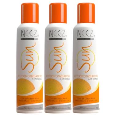 Imagem de Kit 3 Spray Autobronzeador Profissional Neez Sun Resultado Imediato Natural Bronze Sem Sol 150ml