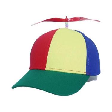 Imagem de Boné Snapback Com Hélice De Helicóptero E Libélula Arco-Íris, Boné Div