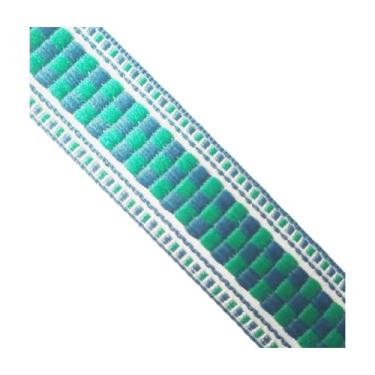 Imagem de KVR Brocado de Seda de Poliéster Jacquard Acabamento Artesanato Costura Bordado Decoração Fita Renda Vestuário Vestido Saia Festa de Casamento (Combo - 4, 2 cm de largura, 50 mtr em um pacote)