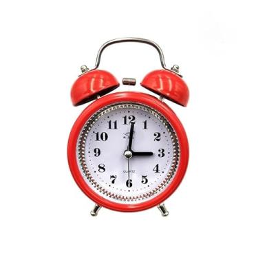 Imagem de Relogio De Mesa Despertador Retro Vintage Metal Com Luz noturna(Vermelho)