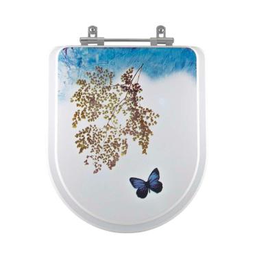 Imagem de Assento Sanitario Decorado Borboleta Estoril Para Vaso Luzarte