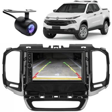 Imagem de Central Multimídia 2 Din Mp5 Fiat Toro Câmera Moldura Bp