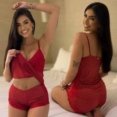 Imagem de Baby Doll Sexy Curto Confortável  Renda Tendência Roupa de Dormi  - Li