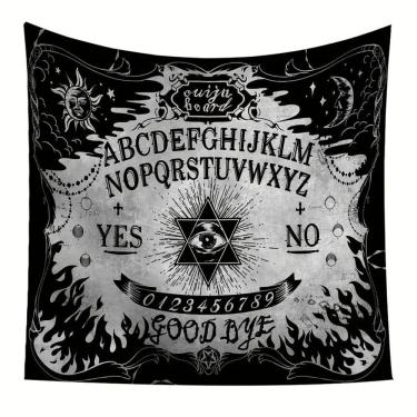 Imagem de Tapeçaria para pendurar na parede Ouija Board Mystical Decor 100x150cm