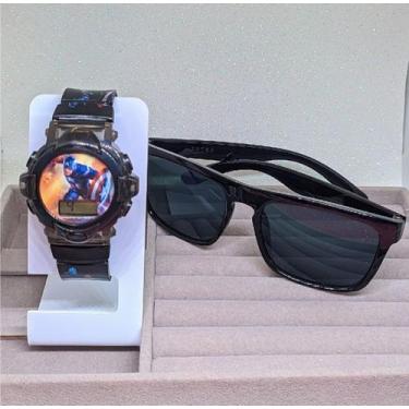 Imagem de Kit Relógio Digital Pisca luz Colorido Toca Música Meninos/Meninas Per