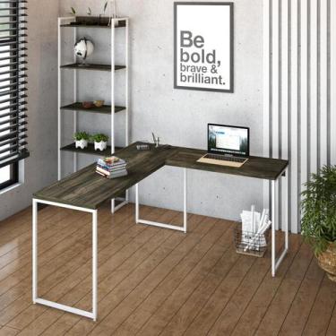 Imagem de Mesa de Escritorio em L Diretor Dynamica 150cm Est.Branca - Metalig