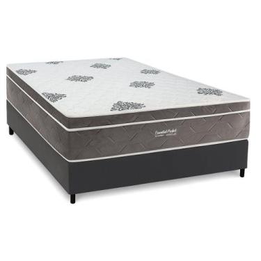 Imagem de Cama Box Casal + Colchão Molas Inovaflex Essential