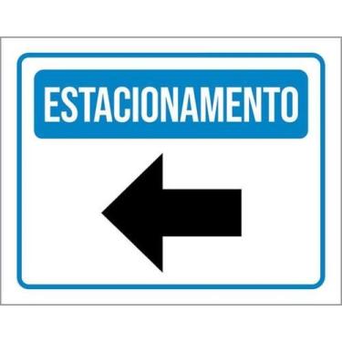 Imagem de Kit 5 Placas Sinalização - Estacionamento Seta Esquerda - Sinalizo