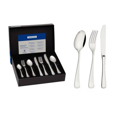 Imagem de Faqueiro Tramontina Mônaco Inox Facas Mesa Forjadas 42 Peças Brilho Tramontina