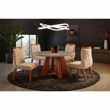 Imagem de Sala De Jantar Redonda Vidro E 4 Cadeiras - Havana - Lj