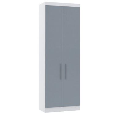 Imagem de Guarda Roupa Modulado 79cm 2 Portas Alpes Luciane Móveis Branco Pf-grey Sky Pf