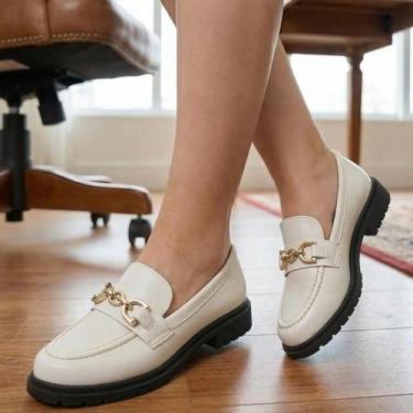 Imagem de Mocassim Oxford Feminino Sapatilha Tratorado Loafer Conforto - LAZZLU,