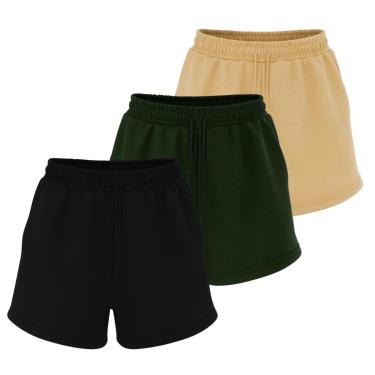 Imagem de Kit 3 Bermudas de Moletinho Masculinas Leves para Conforto Diário-Masculino