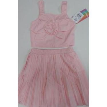 Imagem de Conjunto Infantil Menina Cropped Shorts Saia Verão LessaKids-Feminino